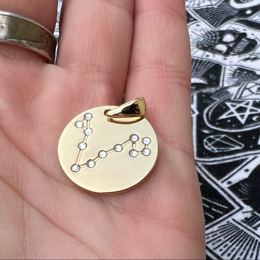 Gold tone & Swarovski Crystal Pisces Pendant